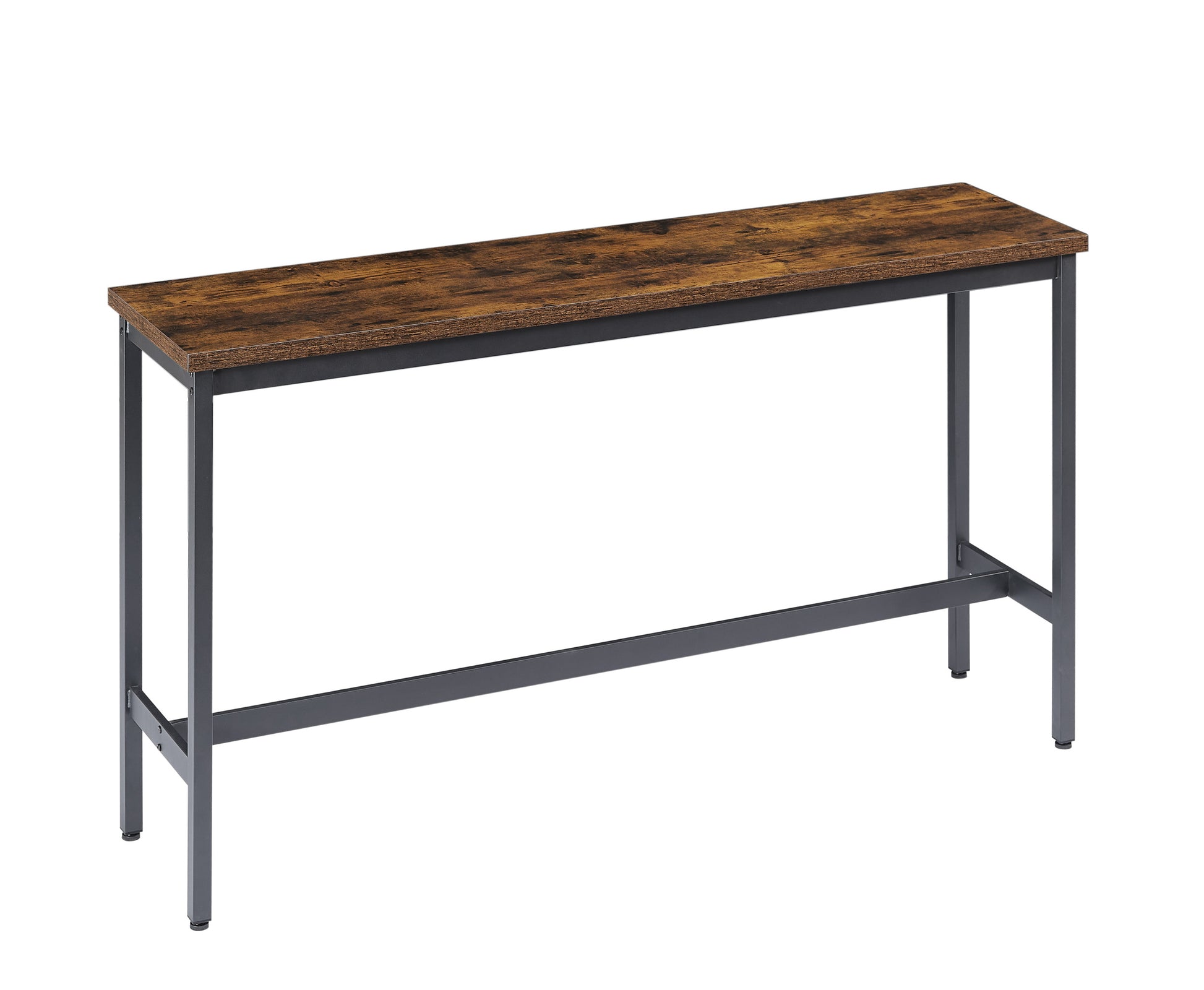 Long Bar Table Set With 3 Pu Upholstered Bar Stools, Industrial Bar Table And Chairs For Kitchen Breakfast Table, Living Room, Banquet Hall, Rustic Brown And Black, 63 L X15.7"W X 37.5"H Rustic Brown Particle Board