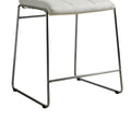Set Of 2Upholstered Counter Hight Chairs In White And Chrome Solid White Dining Room Side Chair Faux Leather