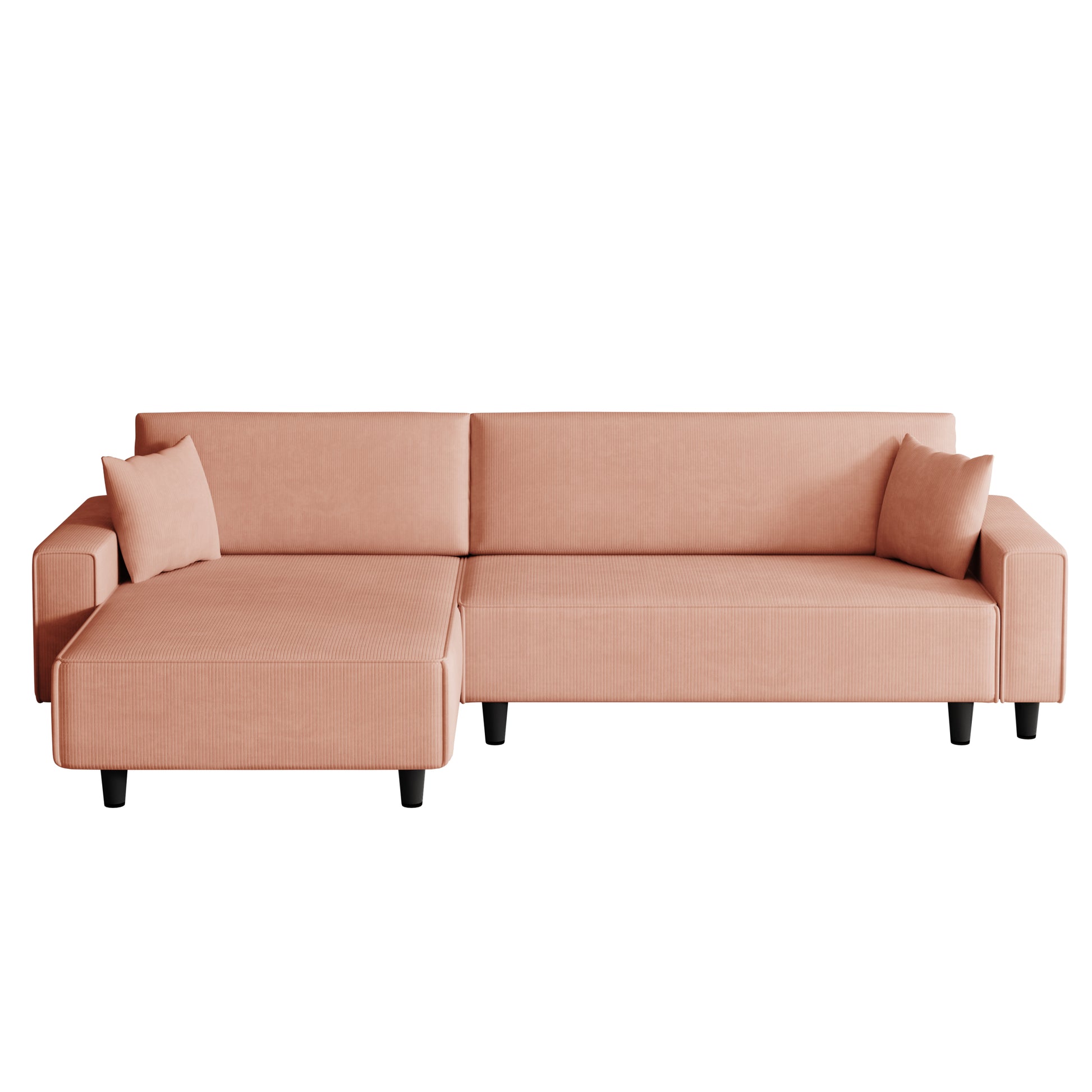 The 93 Inch Orange Corduroy Sofa Bed Comes With Two Pillows To Fit In The Living Room And The Apartment Is Not Overcrowded Orange Corduroy 3 Seat