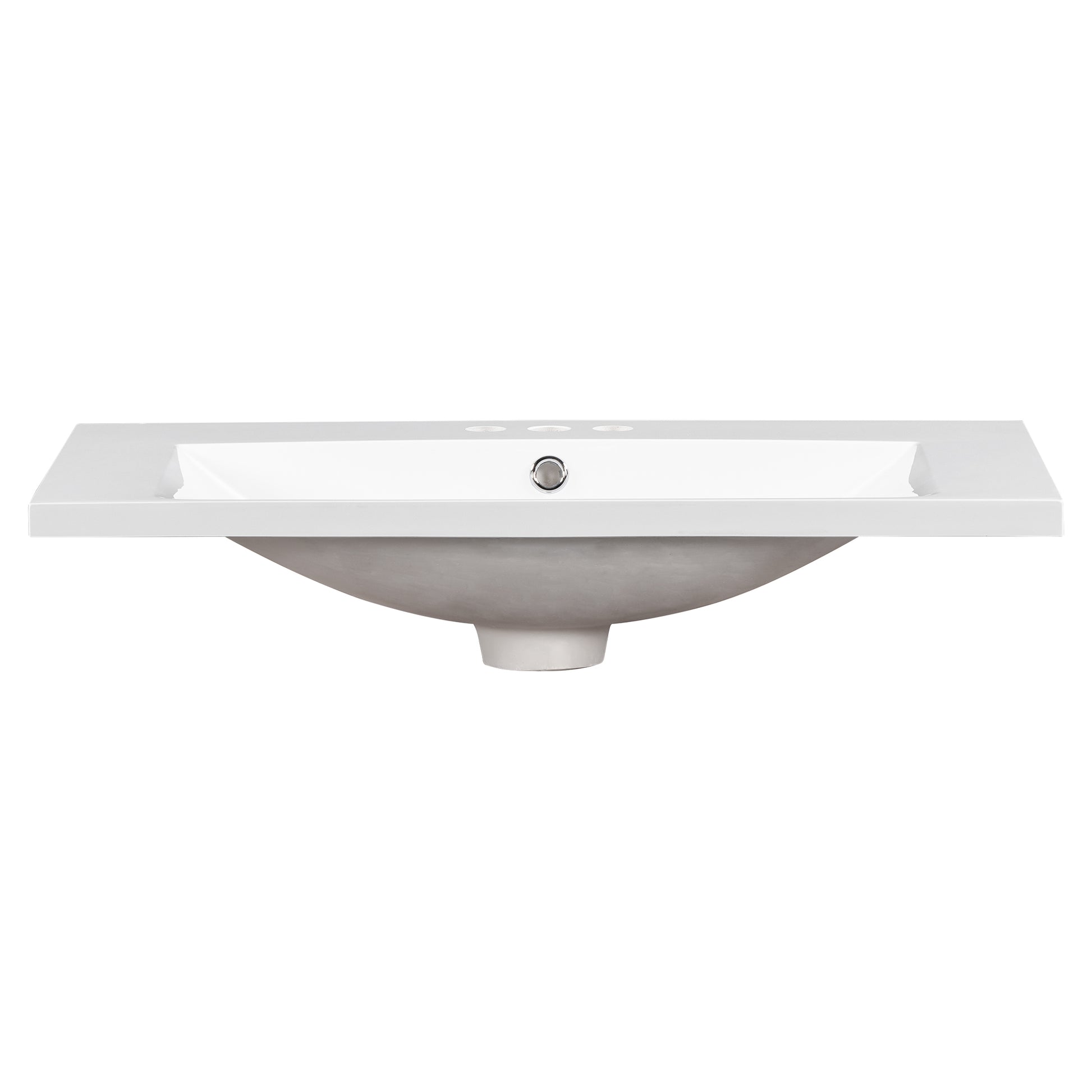 30" Single Bathroom Basin Sink, Vanity Top Only, 3 Faucet Holes, Resin White Resin