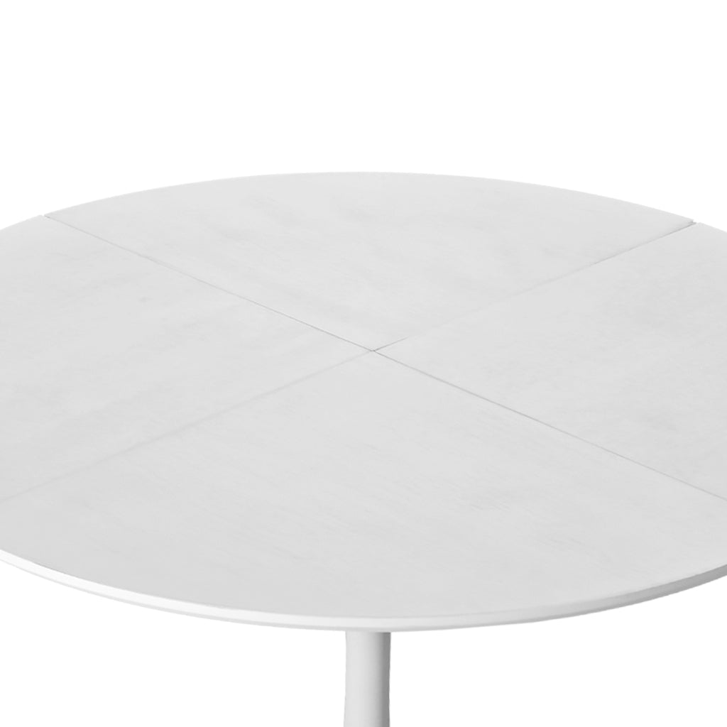 47.24"Modern Round Dining Table,Four Patchwork Tabletops With White Color Solid Wood Grain Table Top,Metal Base Dining Table, End Table Leisure Coffee Table White Mdf Metal