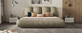 Queen Size Luxury Upholstered Bed With Thick Headboard, Vevet Queen Bed With Oversized Padded Backrest, Cinerous Expect Arrive Date 2024 4 7 Queen Stone Gray Velvet