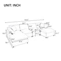 Modern Large U Shape Sectional Sofa, 2 Large Chaise With Removable Ottomans For Living Room Grey Polyester Primary Living Space Pillow Back American Design Polyester 6 Seat