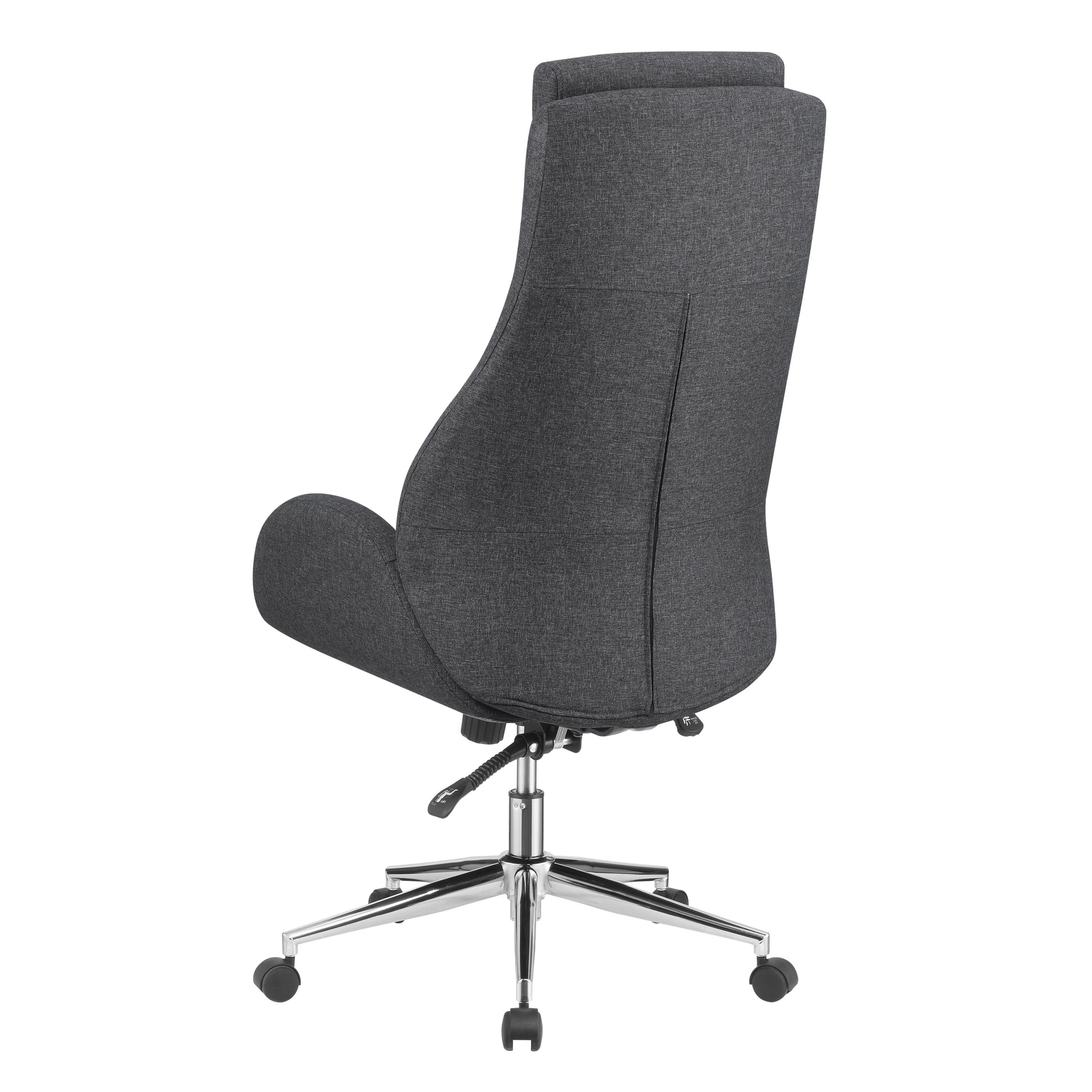 Chrome And Grey Adjustable Desk Chair Solid Grey Office Foam Spot Clean Contemporary,Modern Office Chairs Solid Back Foam Casters Upholstered