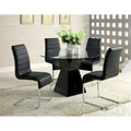 Set Of 2 Paddedside Chiars In Black And Chrome Solid Black Dining Room Side Chair Faux Leather