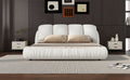 Queen Size Luxury Upholstered Bed With Thick Headboard, Leather Queen Bed With Oversized Padded Backrest, White Expect Arrival Date 2024 3 27 Queen White Pu Leather