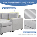 Sectional Sleeper Sofa With Pull Out Bed And Lounge Chair, Usb And Type C Interfaces, Suitable For Living Room, Office, And Spacious Spaces Gray Polyester