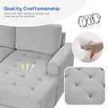 Sectional Sleeper Sofa With Pull Out Bed And Lounge Chair, Usb And Type C Interfaces, Suitable For Living Room, Office, And Spacious Spaces Gray Polyester