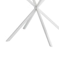 47.24'' Modern Cross Leg Round Dining Table, White Marble Top Occasional Table, Two Piece Removable Top, Matte Finish Iron Legs White Mdf Metal