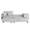 The 93 Inch Grey Corduroy Sofa Bed Comes With Two Pillows To Fit In The Living Room And The Apartment Is Not Overcrowded Gray Corduroy 3 Seat