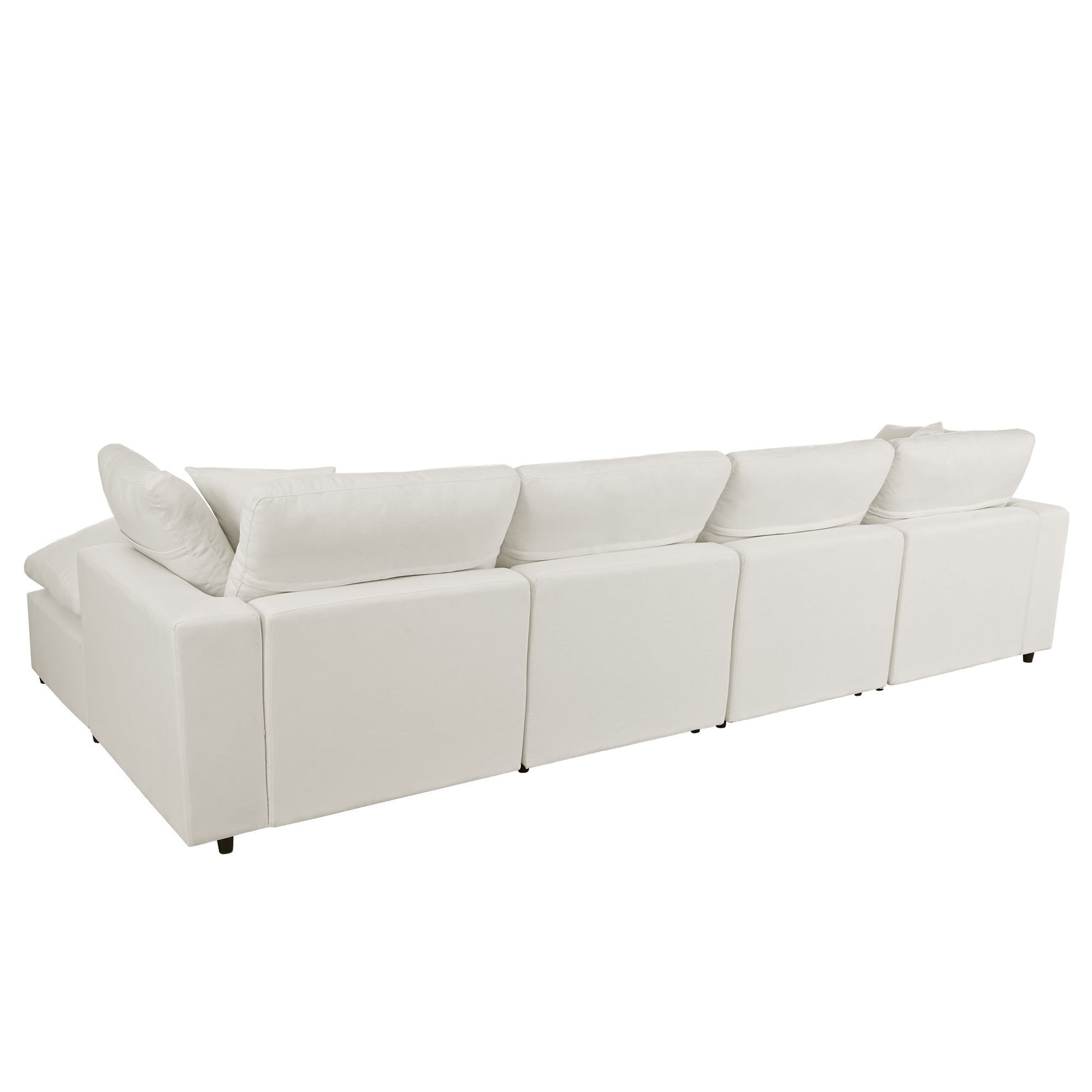 Modern Large U Shape Sectional Sofa, 2 Large Chaise With Removable Ottomans For Living Room Beige Polyester Primary Living Space Pillow Back American Design Polyester 6 Seat