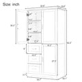 Tall And Wide Storage Cabinet With Doors For Bathroom Office, Three Drawers, Grey Grey Mdf