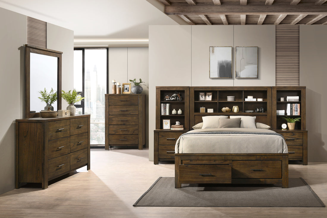 Merrilee Ii Queen Bed, Oak Finish Bd02077Q Queen Oak Wood