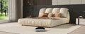 Queen Size Luxury Upholstered Bed With Thick Headboard, Velvet Queen Bed With Oversized Padded Backrest, Beige Expect Arrival Date 2024 4 9 Queen Beige Velvet
