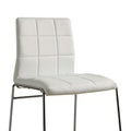 Set Of 2Upholstered Counter Hight Chairs In White And Chrome Solid White Dining Room Side Chair Faux Leather