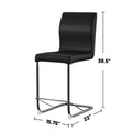 Set Of 2 Paddeddining Chairs In Black And Chrome Finish Solid Chrome Dining Room Metal