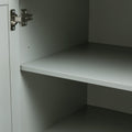 Tall And Wide Storage Cabinet With Doors For Bathroom Office, Three Drawers, Grey Grey Mdf