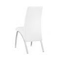 Set Of 2 Paddedside Chairs In White And Chrome Solid White Dining Room Side Chair Faux Leather