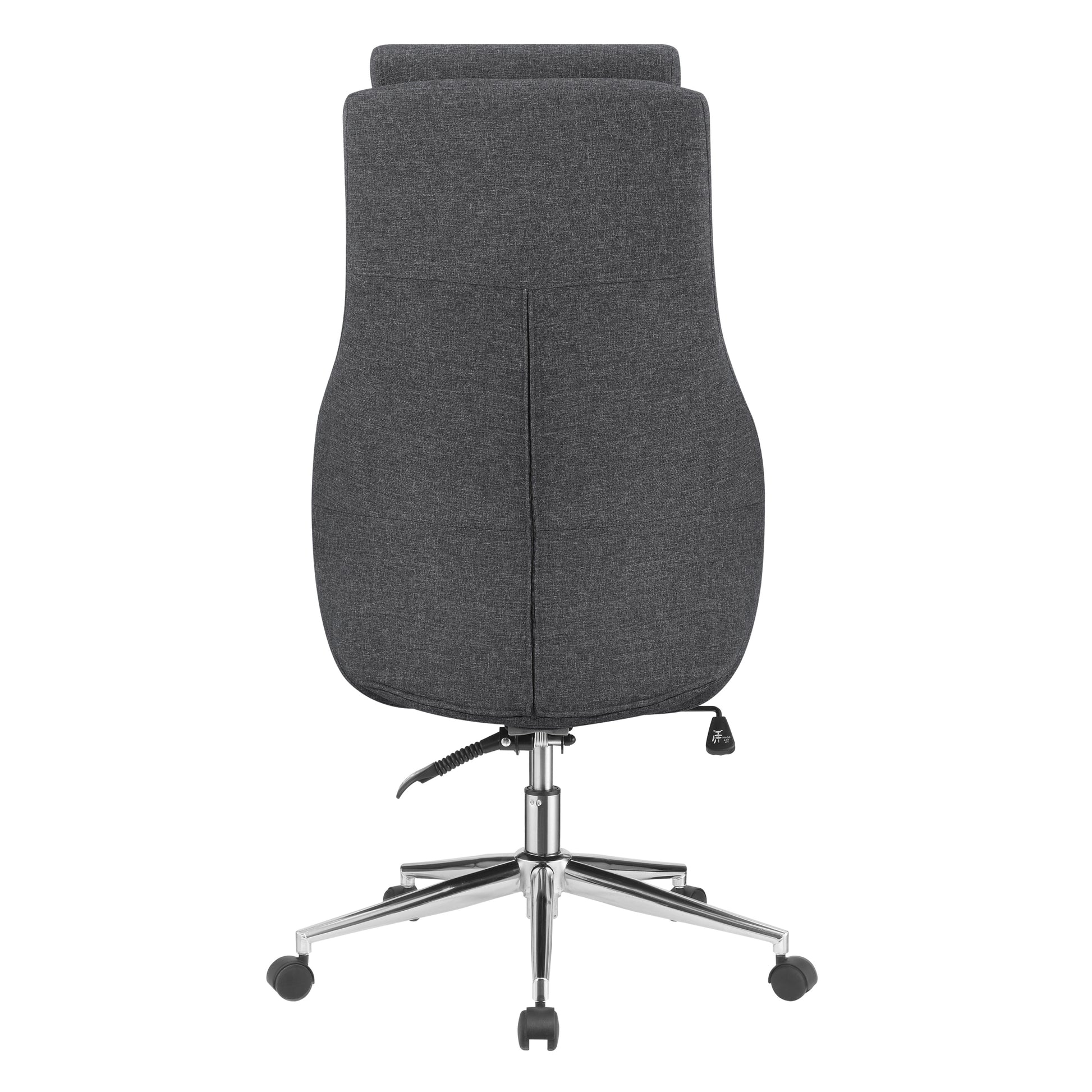 Chrome And Grey Adjustable Desk Chair Solid Grey Office Foam Spot Clean Contemporary,Modern Office Chairs Solid Back Foam Casters Upholstered