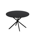 47.24'' Modern Cross Leg Round Dining Table, Black Top Occasional Table, Two Piece Removable Top, Matte Finish Iron Legs Black Mdf Metal