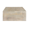 Modern White Washed Solid Wood Coffee Table White Washed White Primary Living Space Luxury Mango Polished Solid Wood Sled