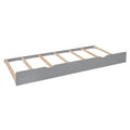Queen Size Wooden Bed With All In One Cabinet, Shelf And Sockets,Twin Xl Trundle, Gray Queen Gray Solid Wood