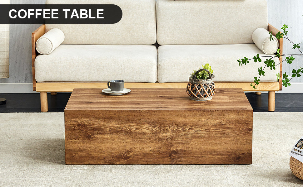 Modern Mdf Coffee Table With Wood Texture Pattern 39.37X23.62X11.81 Inches Stylish And Durable Design Wood Mdf