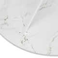 47.24'' Modern Cross Leg Round Dining Table, White Marble Top Occasional Table, Two Piece Removable Top, Matte Finish Iron Legs White Mdf Metal