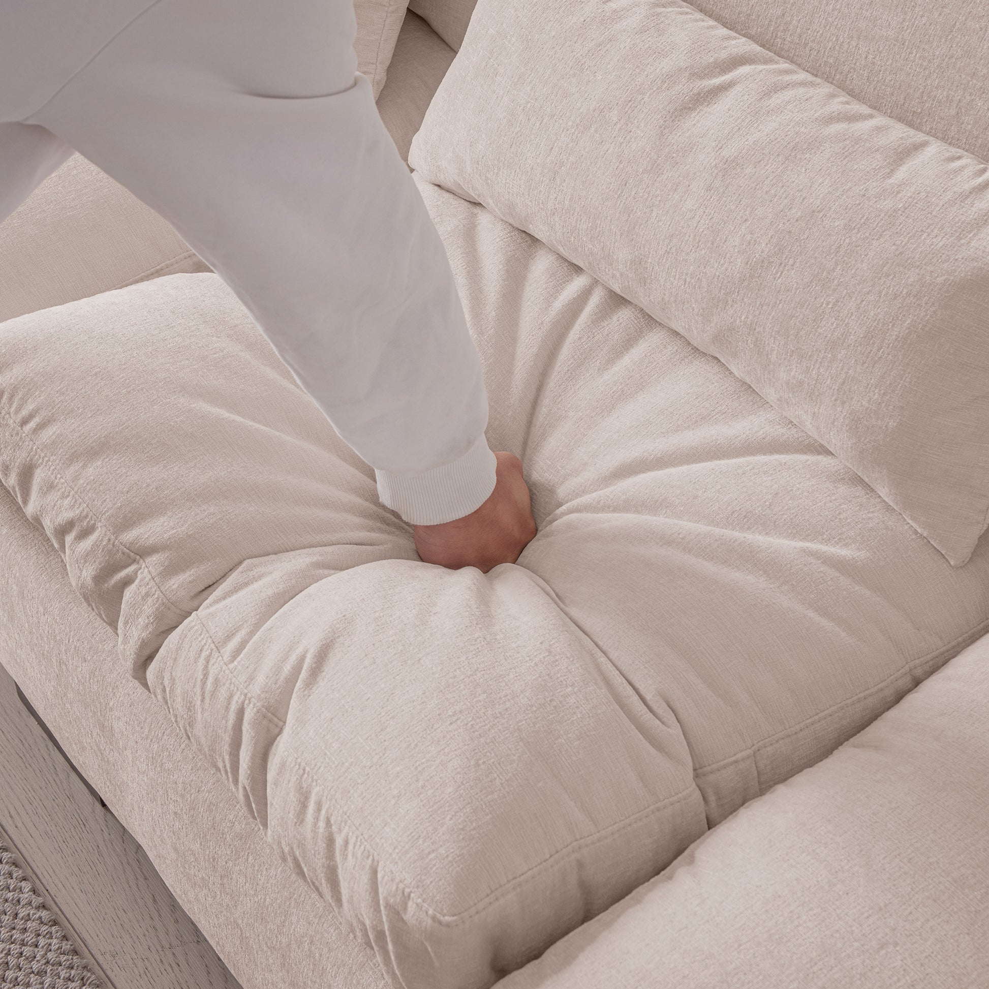 114.5"Modern Modular L Shaped Chenille Sofa Couch Reversible Ottoman With Storage Removable And Washable Cushions Sofa With Usb Ports & Cup Holder For Living Room Beige Modern Foam Chenille