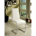 Set Of 2 Padded Whiteside Chiars In Chrome Finish Solid White Dining Room Side Chair Faux Leather