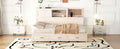 Full Size Wooden Daybed With 3 Storage Drawers, Upper Soft Board, Shelf, And A Set Of Sockets And Usb Ports, White White Solid Wood Mdf