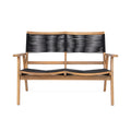 Patio Furniture Chair Black Rope Furniture Chairs 2 Seat Chair,Outdoor Conversation Sectional For Backyard Poolside, Garden Black Brown Garden & Outdoor Modern 2 Person Seating Group Acacia Wood