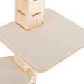 9' Adjustable Height Floor To Ceiling Cat Tree, Multi Level Cat Vertical Cat Condo, Cat Climbing Frame Activity Center With Perching Shelves For Indoor Cats, Natural Natural Wood