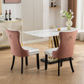 Nikki Collection Modern, High End Tufted Solid Wood Contemporary Pu And Velvet Upholstered Dining Chair With Wood Legs Trim 2 Pcs Set, White Pink, Sw2101Wp White Pink Dining Room American Design Foam Pu Leather