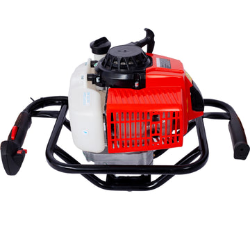 2.7Hp Post Hole Digger 63Cc Gas Powered 2 Stroke Auger Digging Drill Shaft Size 3 4" ,Epa Certificated Red Steel
