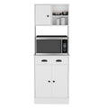 Pantry Cabinet With Drawer And 3 Doors, White Kitchen White White Contemporary,Modern Pine Particle Board Engineered Wood