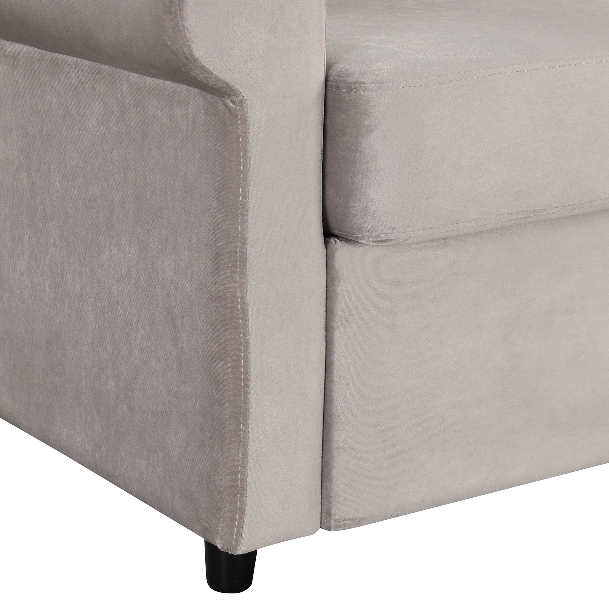 57.4" Pull Out Sofa Bed,Sleeper Sofa Bed With Premium Twin Size Mattress Pad,2 In 1 Pull Out Couch Bed With Two Usb Ports For Living Room,Small Apartment, Light Gray Old Sku:Wf296899 Light Gray Foam Velvet