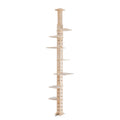 9' Adjustable Height Floor To Ceiling Cat Tree, Multi Level Cat Vertical Cat Condo, Cat Climbing Frame Activity Center With Perching Shelves For Indoor Cats, Natural Natural Wood