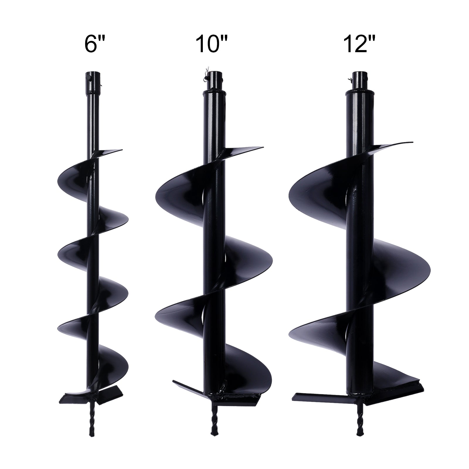 Auger Drill Bit For Planting Hole, Bulb Bedding Digging Post Hole Planting Tool For 3 4" Shaft Auger,Hole Digger Replacement Auger Bits Earth Auger Digging Bit 6In 10In 12In Black Steel