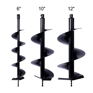Auger Drill Bit For Planting Hole, Bulb Bedding Digging Post Hole Planting Tool For 3 4" Shaft Auger,Hole Digger Replacement Auger Bits Earth Auger Digging Bit 6In 10In 12In Black Steel