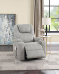 Evander Recliner W Power Lift, Light Gray Chenille Lv02180 Light Gray Wood