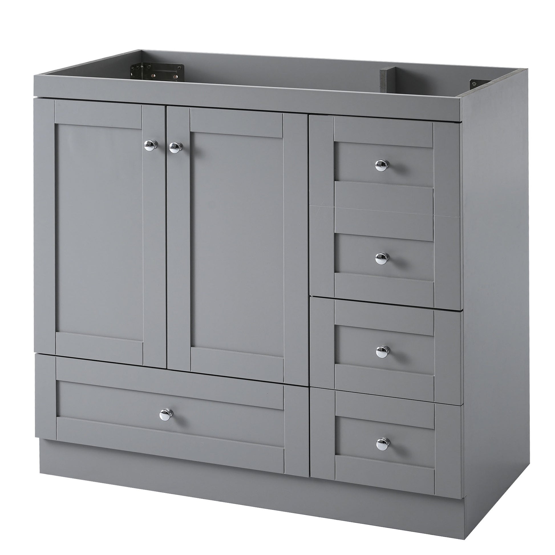 Cabinet Only 36" Gray Bathroom Vanity Sink Not Included Gray Mdf