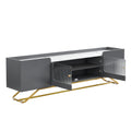 Sleek Design Tv Stand With Fluted Glass, Contemporary Entertainment Center For Tvs Up To 70