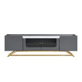 Sleek Design Tv Stand With Fluted Glass, Contemporary Entertainment Center For Tvs Up To 70