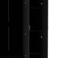 Ohio Armoire Wardrobe With 3 Doors, 2 Drawers, And 4 Tier Shelves Black Black Particle Board