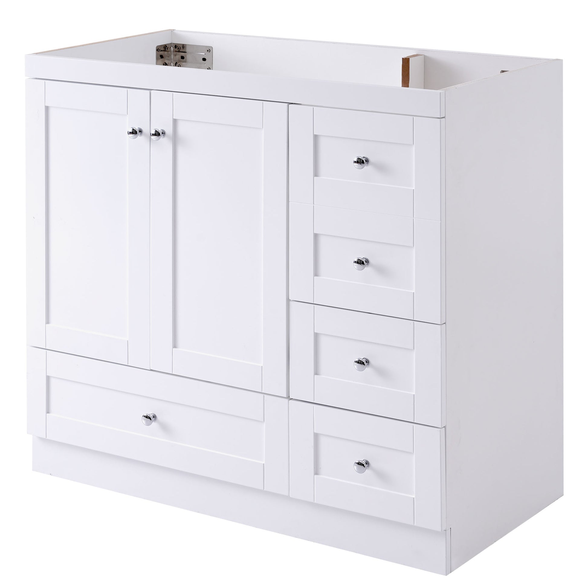 Cabinet Only 36" White Bathroom Vanity Sink Not Included White Mdf