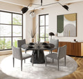 Hollis Dining Table, Engineering Stone Finish Dn02155 Black Mdf