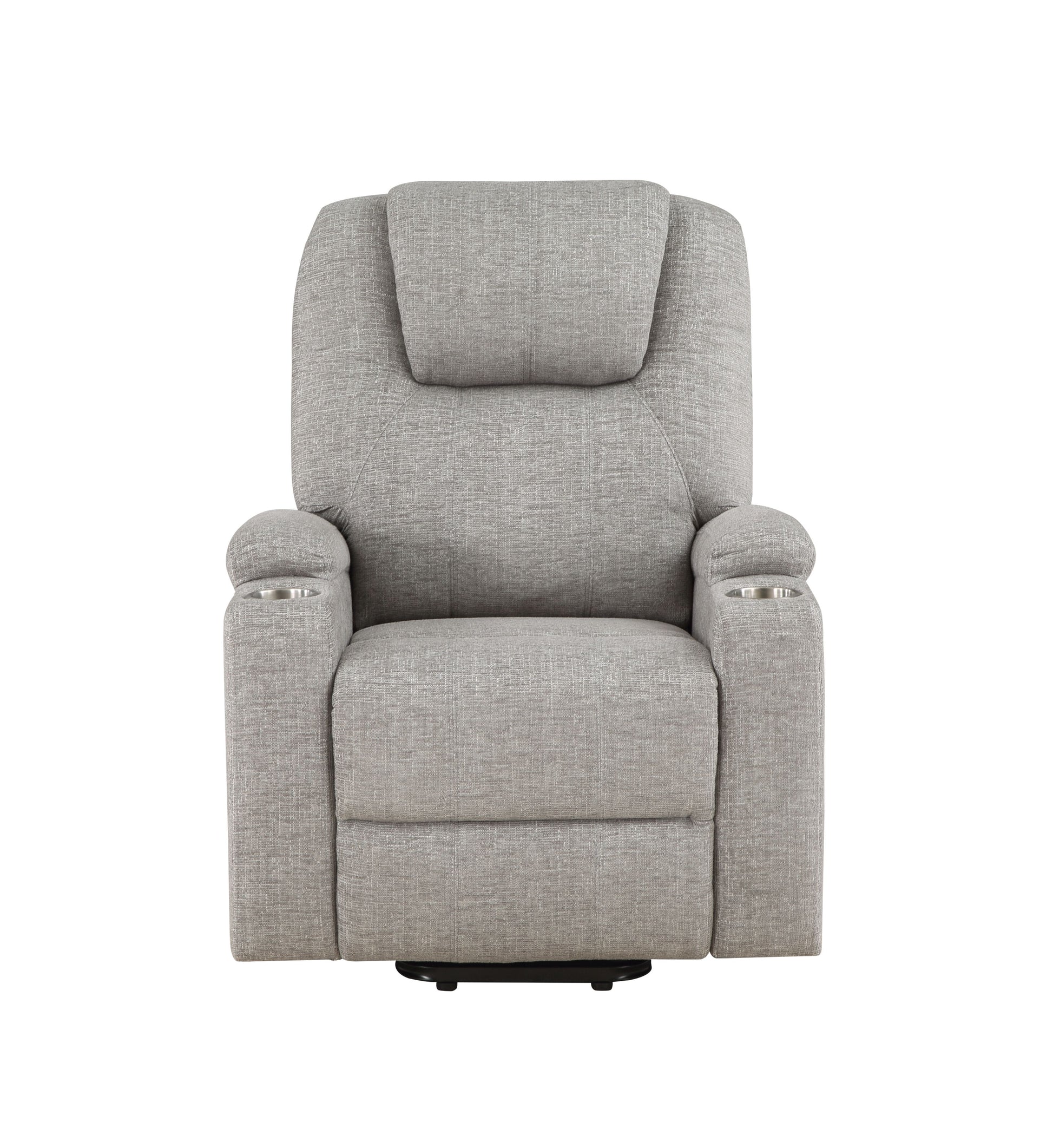 Evander Recliner W Power Lift, Light Gray Chenille Lv02180 Light Gray Wood