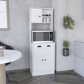 Pantry Cabinet With Drawer And 3 Doors, White Kitchen White White Contemporary,Modern Pine Particle Board Engineered Wood