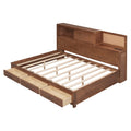 Full Size Wooden Daybed With 3 Storage Drawers, Upper Soft Board, Shelf, And A Set Of Sockets And Usb Ports, Brown Brown Solid Wood Mdf
